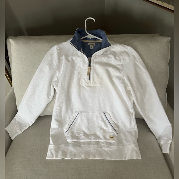 L.L Bean White Quarter Zip Lightweight Sweater! Womens Small. NEVER WORN! - Picture 5 of 5
